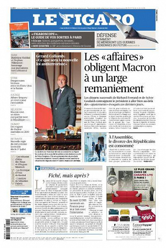 Les Figaro du Mercredi 21 Juin 2017