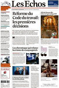 Les Echos du Jeudi 29 Juni 2017