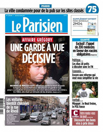 Le Parisien du Jeudi 29 Juni 2017