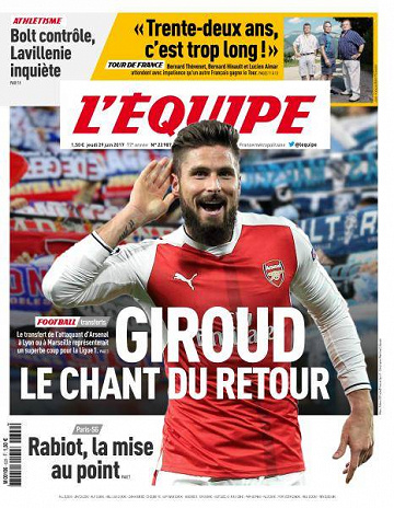L’equipe du Jeudi 29 Juni 2017