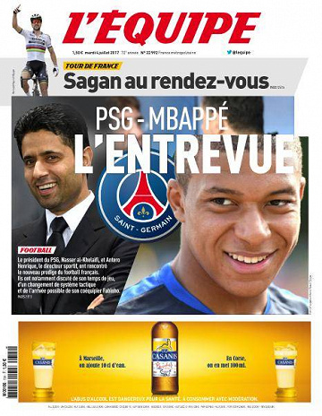 L’equipe du Mardi 4 Juillet 2017