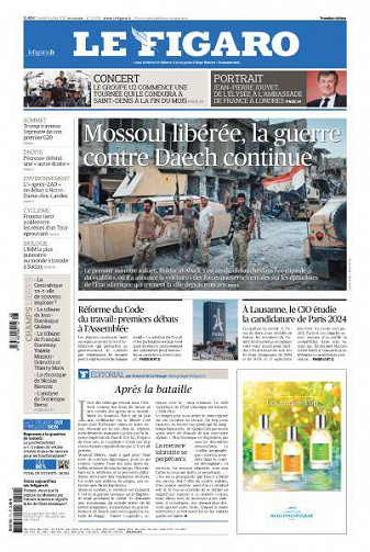 Le Figaro du Lundi 10 Juillet 2017