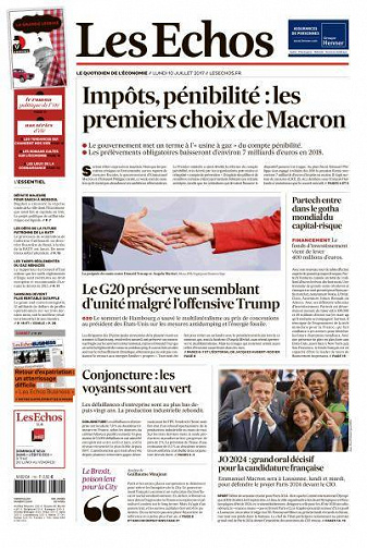 Les Echos du Lundi 10 Juillet 2017