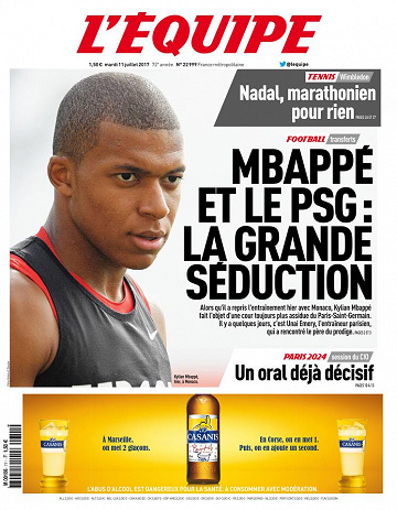 L’Équipe du Mardi 11 juillet 2017