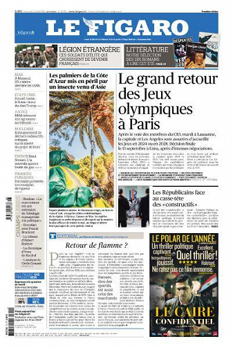 Le Figaro du Mercredi 12 Juillet 2017
