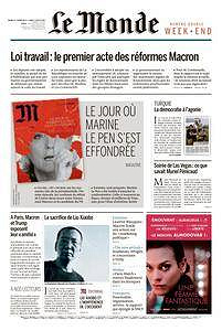Le Monde du Samedi 15 Juillet 2017