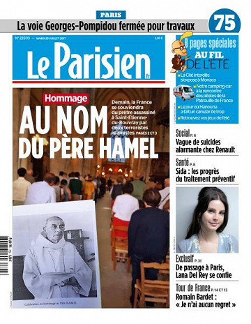 Le Parisien du Mardi 25 Juillet 2017