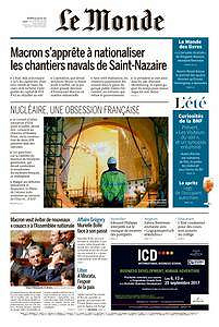 Le Monde du Vendredi 28 Jullet 2017