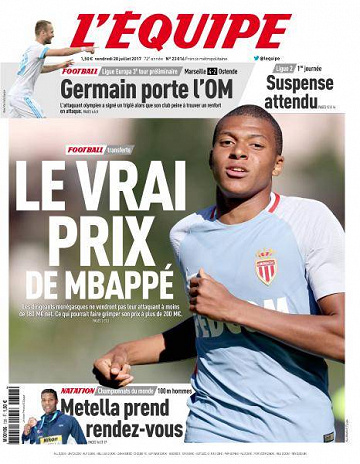 L’equipe du Vendredi 28 Jullet 2017