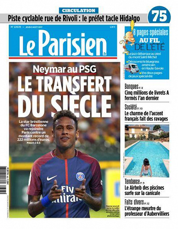Le Parisien du Jeudi 3 Août 2017