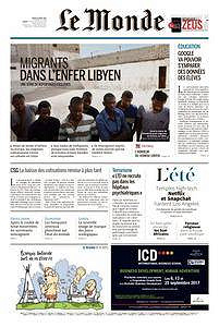 Le Monde du Jeudi 24 Août 2017
