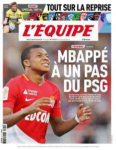 L’equipe du Jeudi 24 Août 2017