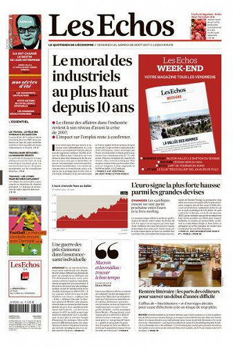 Les Echos du Vendredi 25 Août 2017