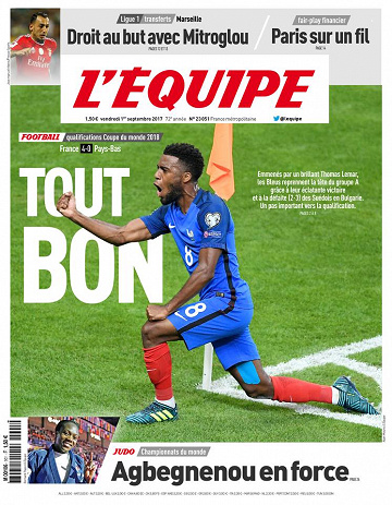 L’Équipe Vendredi 01 septembre 2017