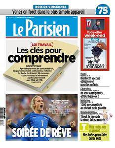 Le Parisien du Vendredi 1 Septembre 2017