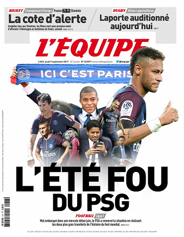 L’Équipe Jeudi 07 septembre 2017