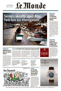 Le Monde du Mardi 12 Septembre 2017