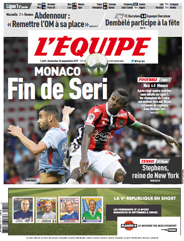 L’Equipe du Dimanche 10 Septembre 2017