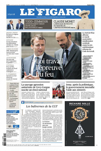 Le Figaro Mardi 12 septembre 2017