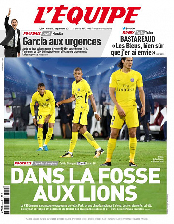 L’ Equipe du mardi 12 septembre 2017