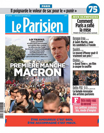 Le Parisien du Mercredi 13 Septembre 2017
