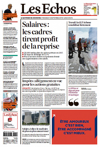 Les Echos du Mercredi 13 Septembre 2017