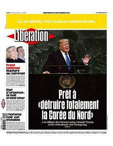 Libération du Mercredi 20 Septembre 2017
