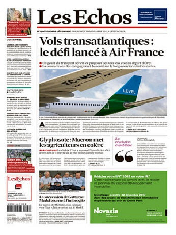 Les Echos Du Mercredi 29 Novembre 2017