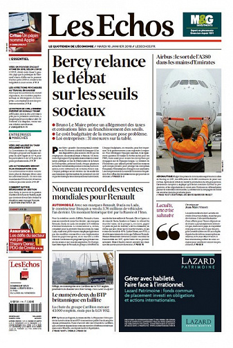 Les Echos - Mardi 16 Janvier 2018