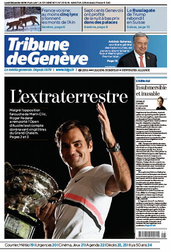 Tribune de Genève du Lundi 29 Janvier 2018