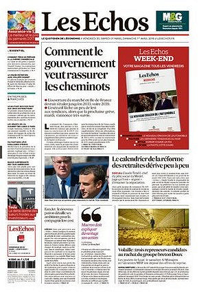 Les Echos + Les Echos Week End - Vendredi 30 Mars au 1er Avril 2018