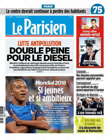 Le Parisien du Vendredi 18 Mai 2018