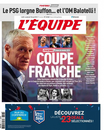 L’equipe du Vendredi 18 Mai 2018