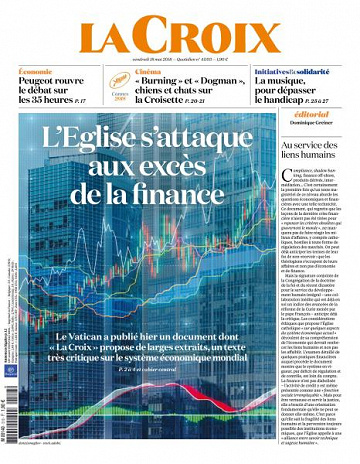 La Croix du Vendredi 18 Mai 2018