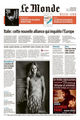 Le Monde du Samedi 19 Mai 2018