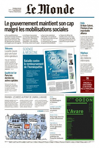 Le Monde du Mercredi 23 Mai 2018