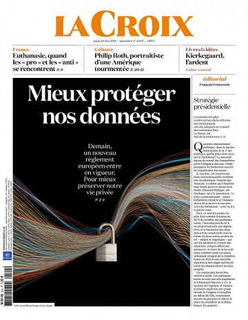 La Croix du Jeudi 24 Mai 2018