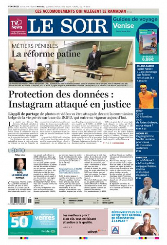 Le Soir du Vendredi 25 Mai 2018