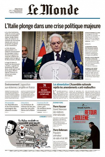 Le Monde du Mardi 29 Mai 2018