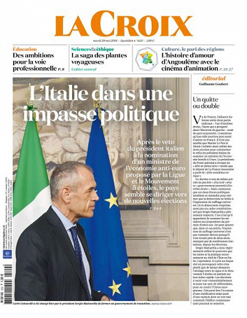 La Croix du Mardi 29 Mai 2018