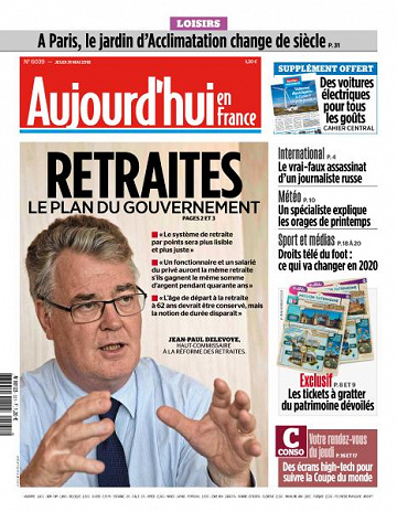 Aujourd’hui en France du Jeudi 31 Mai 2018