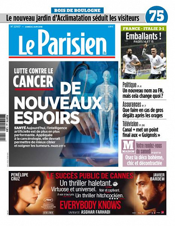 Le Parisien du Samedi 2 Juin 2018