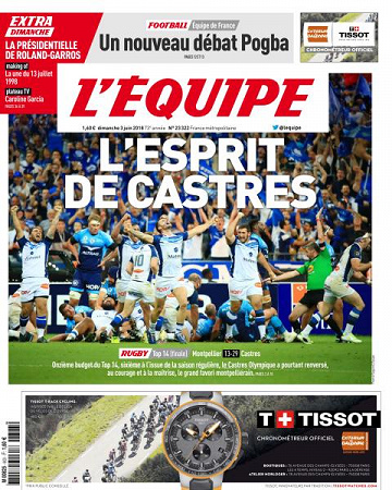 L’equipe du Dimanche 3 Juin 2018