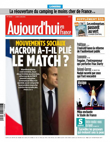 Aujourd’hui en France du Lundi 4 Juin 2018