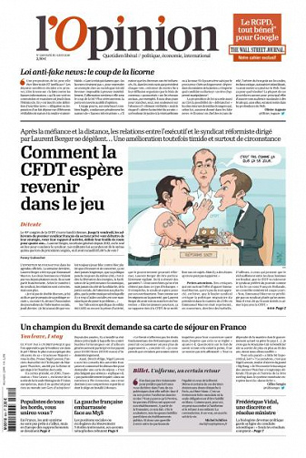 L’Opinion du Lundi 4 Juin 2018