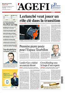 L’Agefi - Mercredi 6 Juin 2018