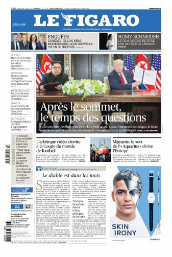Le Figaro du Mercredi 13 Juin 2018