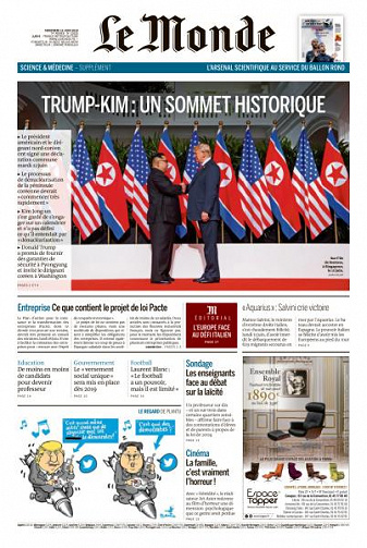 Le Monde du Mercredi 13 Juin 2018