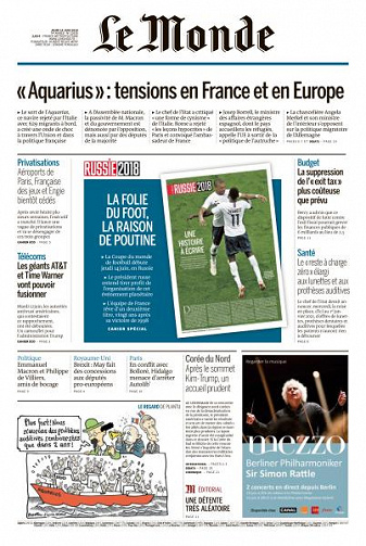 Le Monde du Jeudi 14 Juin 2018