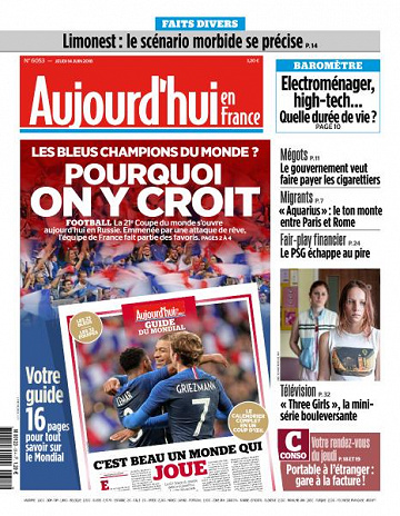 Aujourd’hui en France du Jeudi 14 Juin 2018